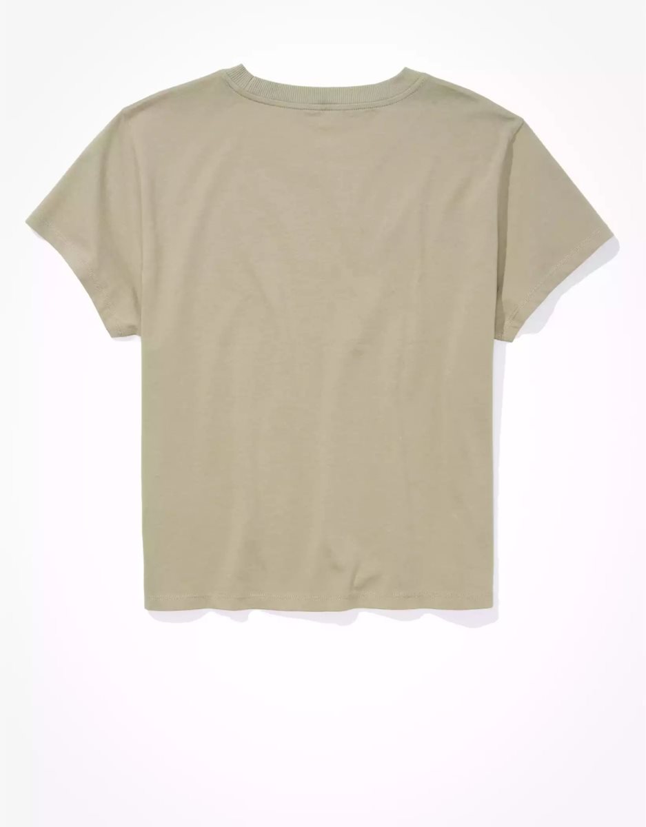 T Shirts American Eagle AE Graphique Tee Vert Olive Femme | EQV-71488786